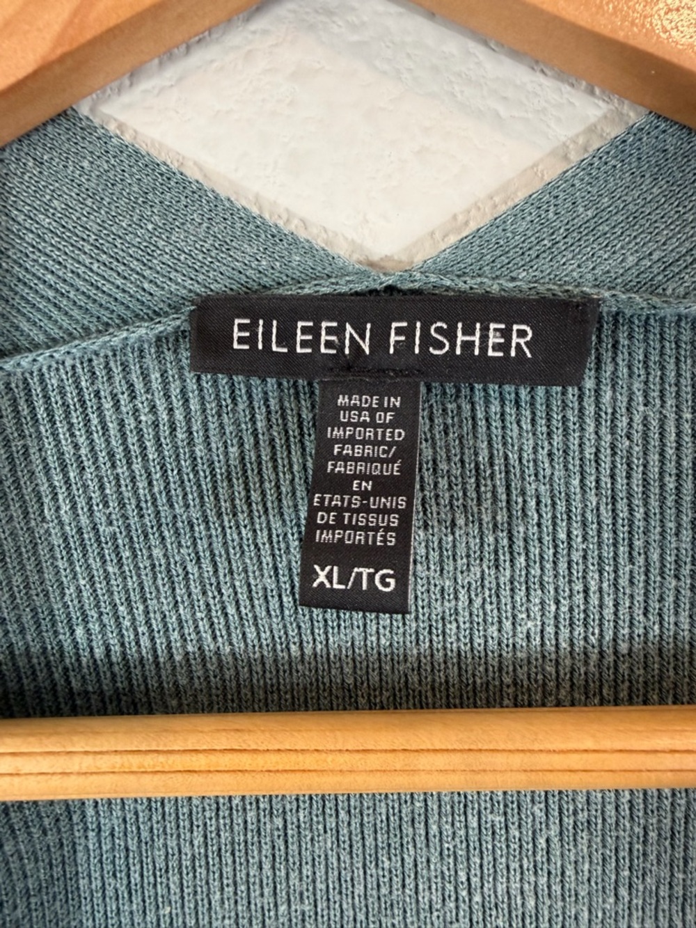 Eileen Fisher Belted Longline Cardigan Wrap XL Teal Blue Minimalist Casual - Picture 5 of 10